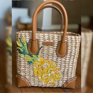 Michael Kors Wicker Purse with Leather Handles